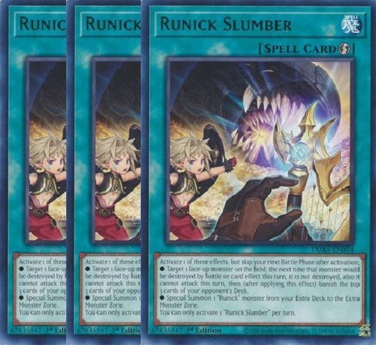 Yugioh - Runick Slumber x 3 - 1st Edition - Rare NM - Free