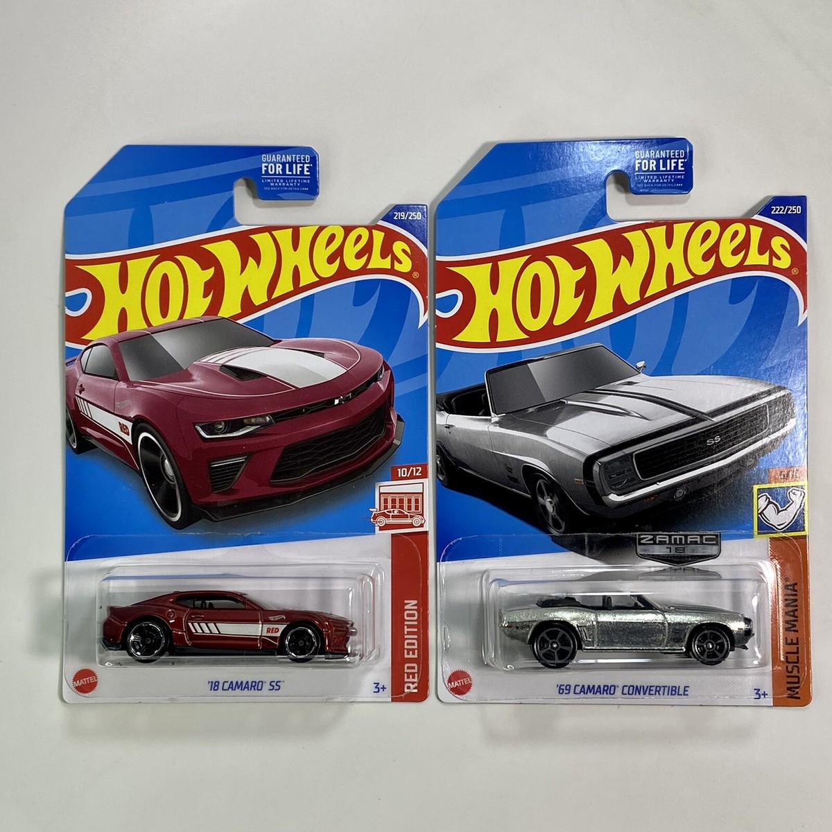 2022 Hot Wheels Red Edition '18 Camaro SS & ZAMAC '69 Camaro