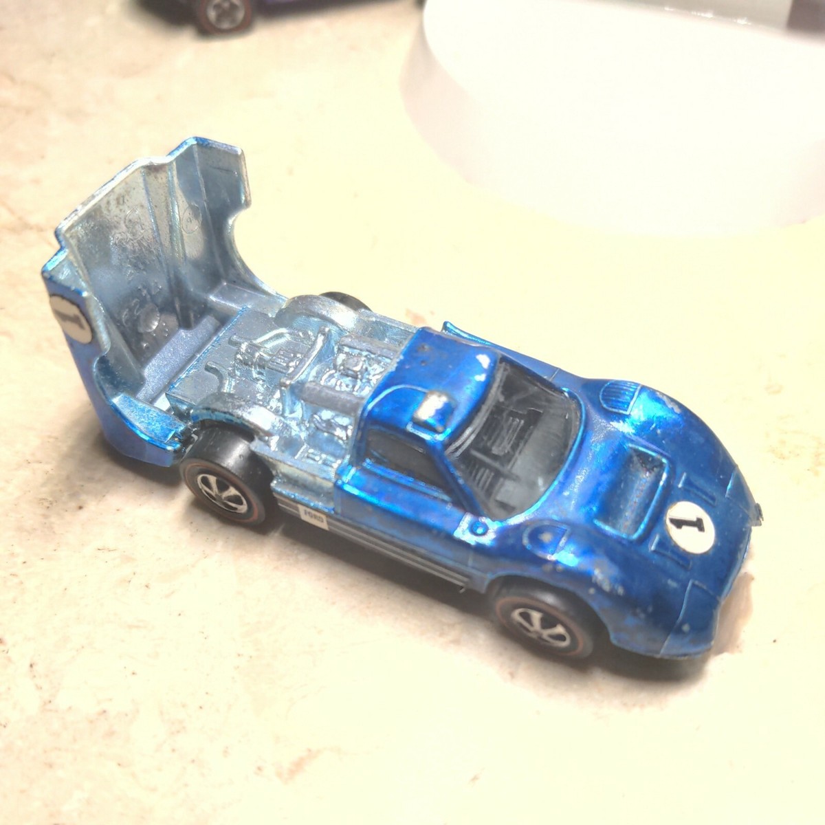 1967 Mattel Hot Wheels Redline Ford J-Car Early Sweet 16 USA Blue
