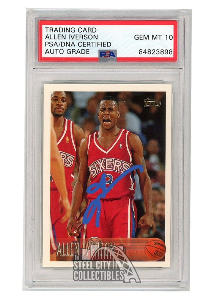 Allen Iverson 1996-97 Topps Autograph Rookie Card #171 PSA/DNA 10