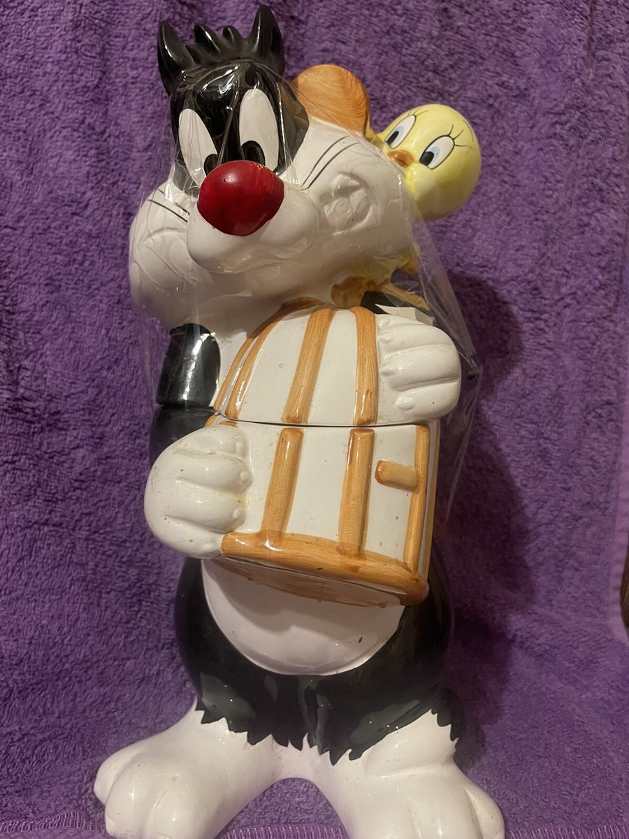 Sylvester The Cat & Tweety Bird Ceramic Cookie Jar 1993 Warner