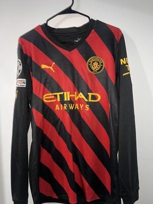 Julian Alvarez #19 Mens MEDIUM PUMA Manchester City Away Jersey