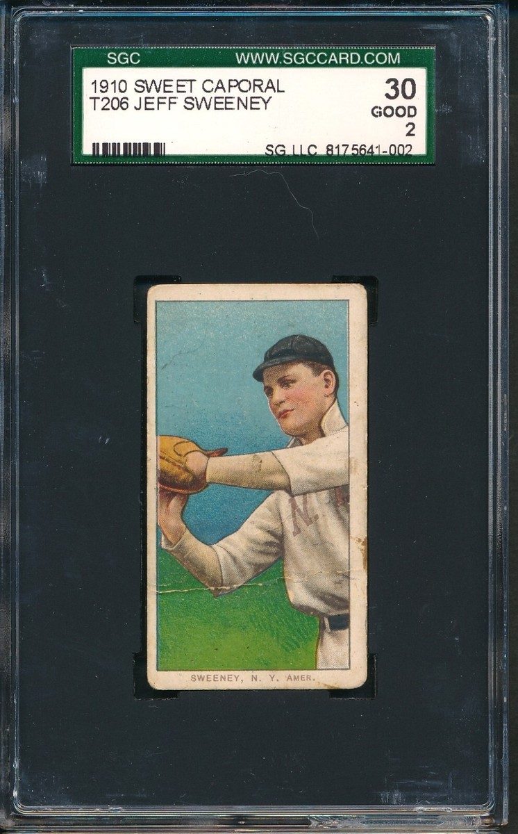 T206 Sweet Caporal 350 30: JEFF SWEENEY New York Yankees ~ SGC 2