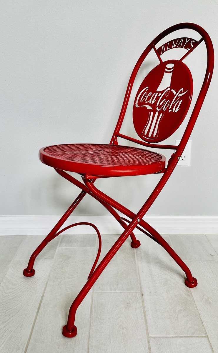 Vintage Metal Coca-Cola Chair Excellent Condition Folds Up Red