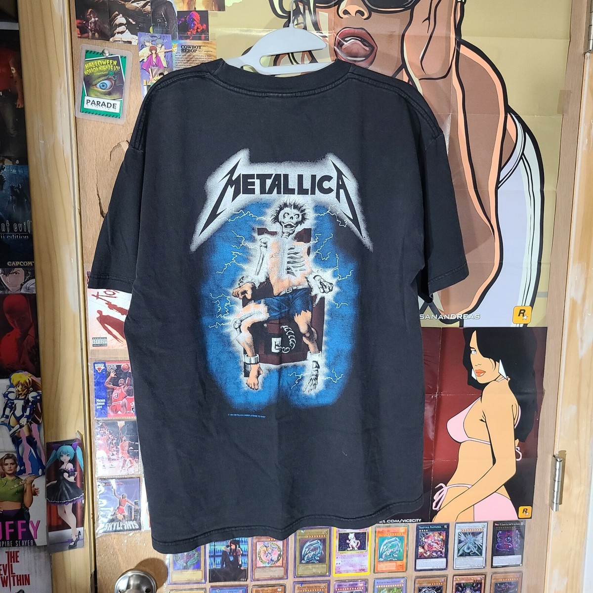 VTG Metallica Ride The Lightning Album Band Tour Shirt sz L Metal