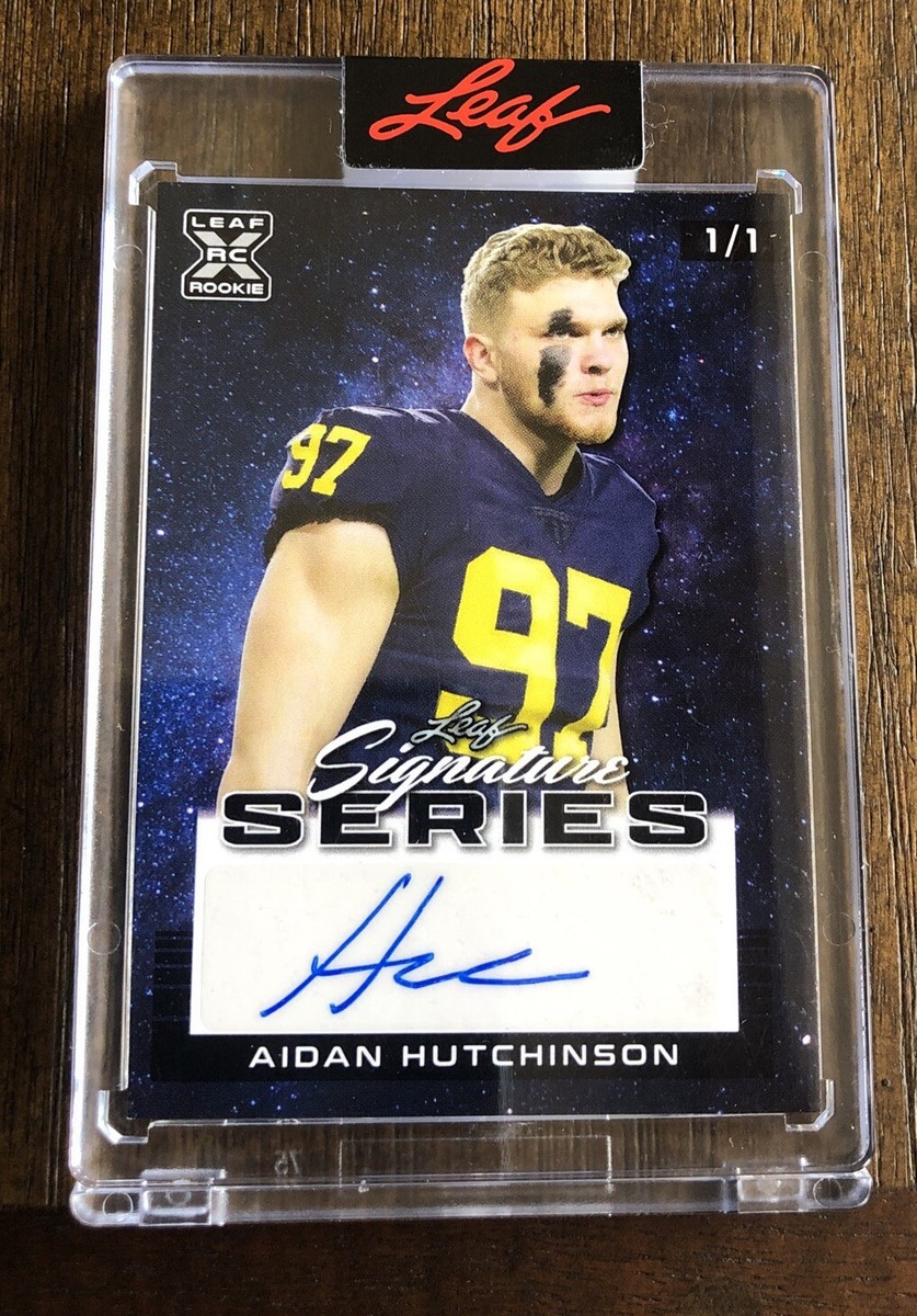 Aidan Hutchinson 1/1 Autographed 2022 Leaf Signature Series Rookie