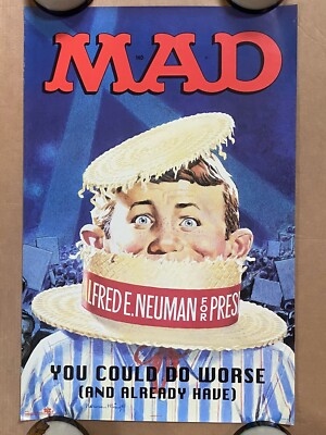 Vintage Mad Magazine Poster Alfred Neuman 1992 Politics President