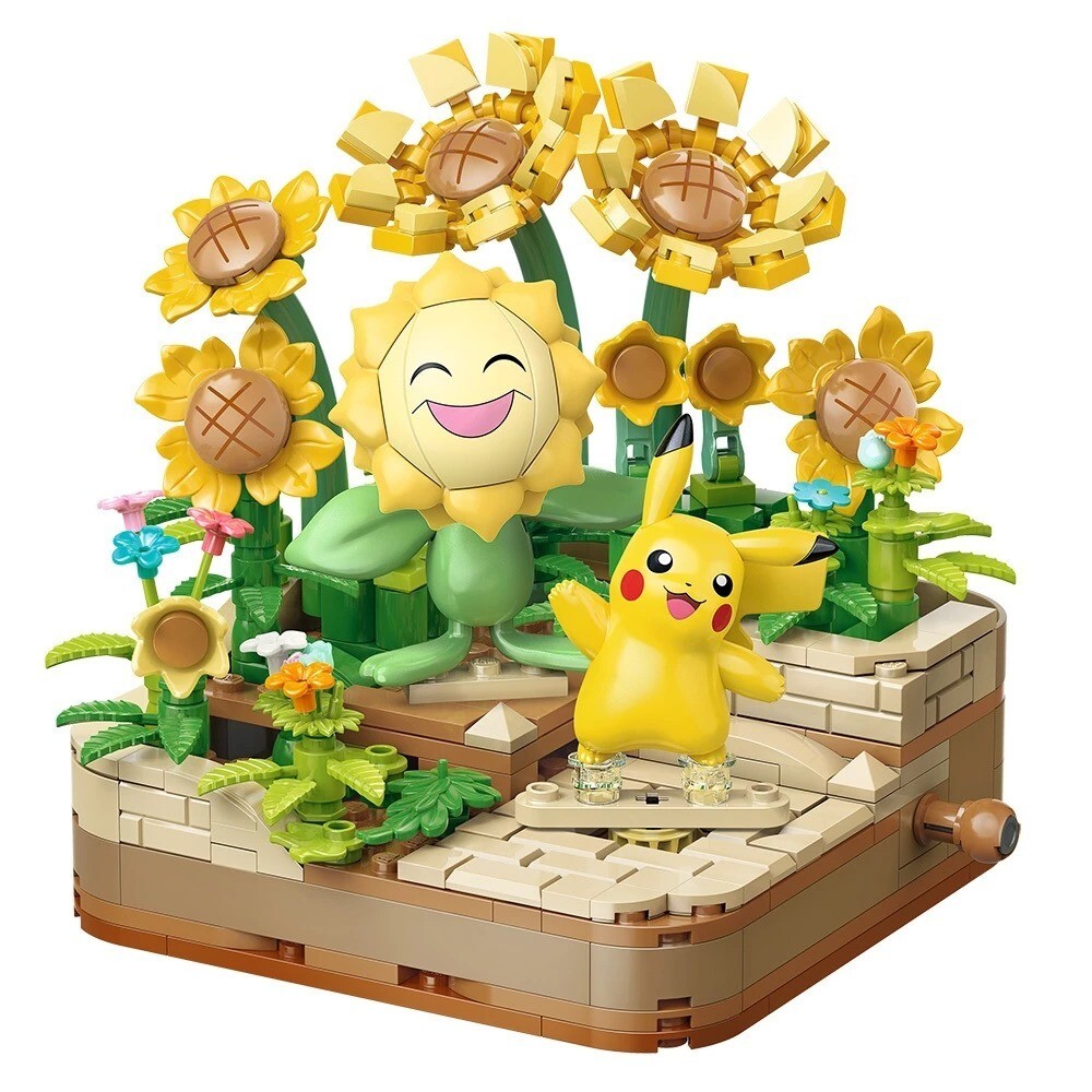 QMAN KEEPPLEY BLOCKS K20245 GOLDEN FLOWER FIELD SUNFLORA & PIKACHU