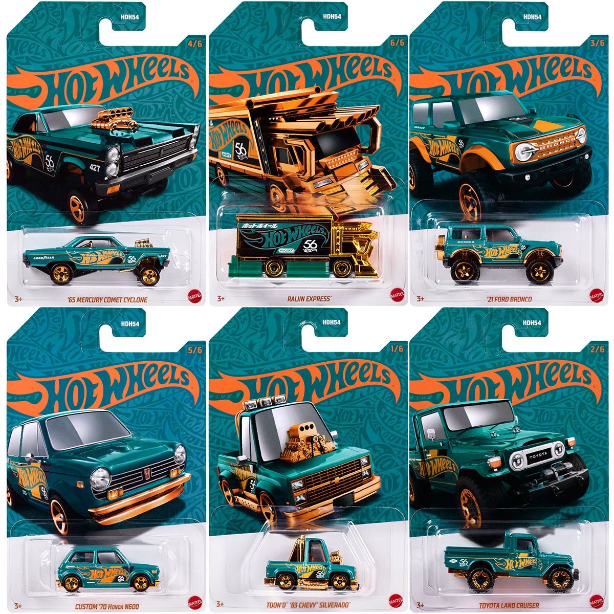 NEW 2024 Hot Wheels 56th Anniversary Pearl & Chrome Edition 6