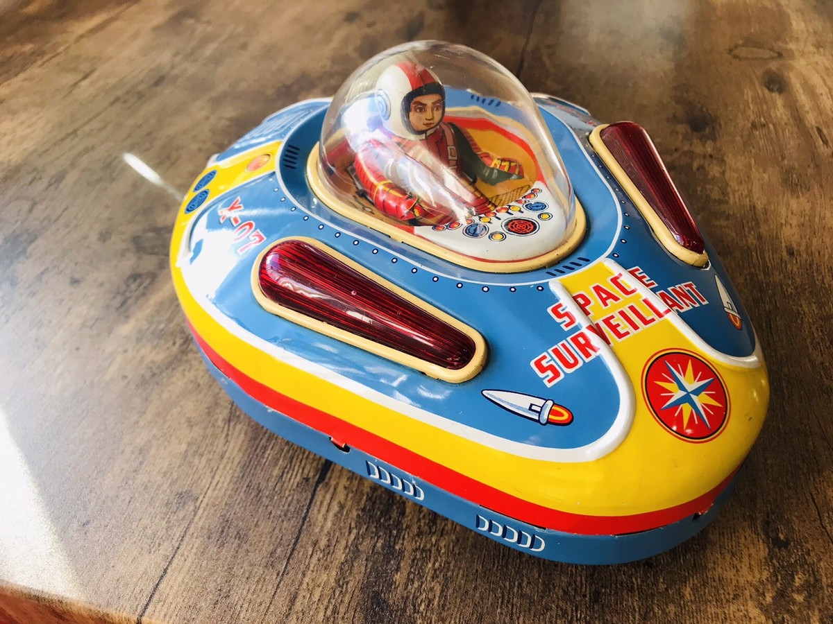 Vintage Modern Toys Japan Space Surveillant X-07 Tin Toy Battery