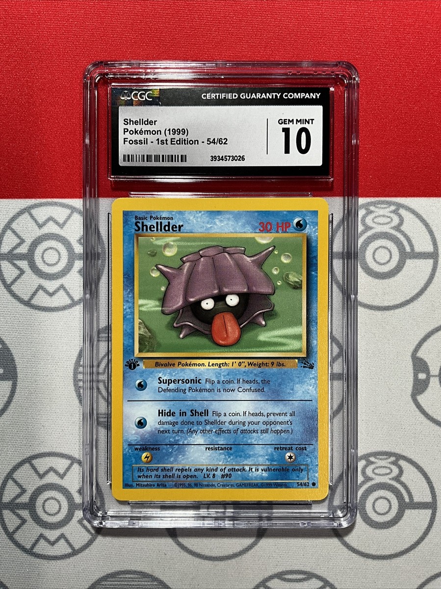 NEW CGC 10 GEM WOTC Pokemon TCG 1999 1st Edition Shellder Fossil