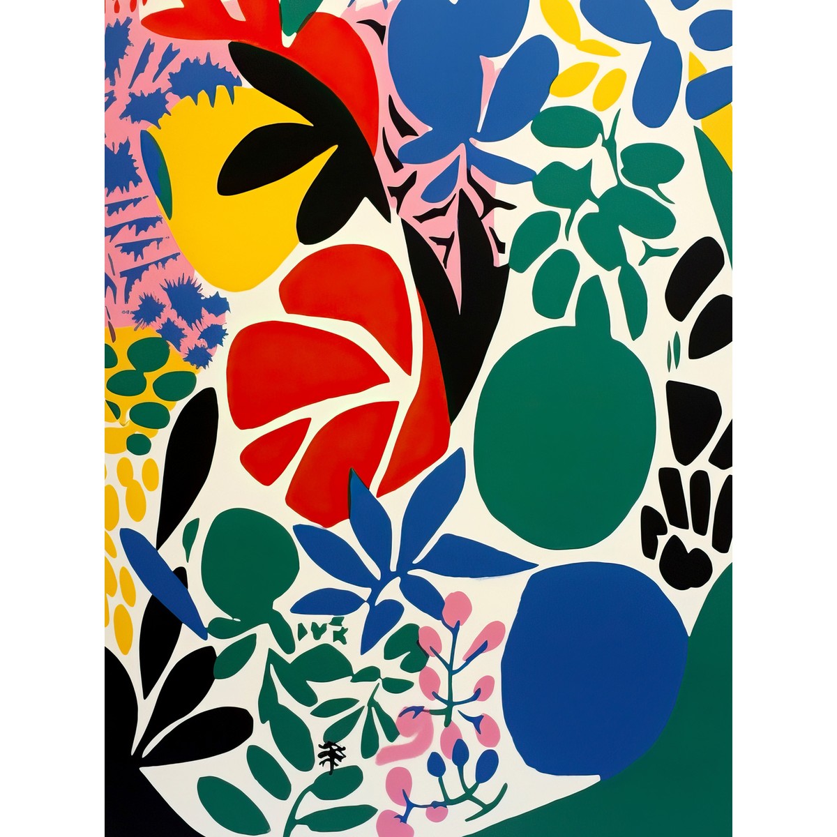Botanical Garden Henri Matisse Inspired Painting Abstract Bright