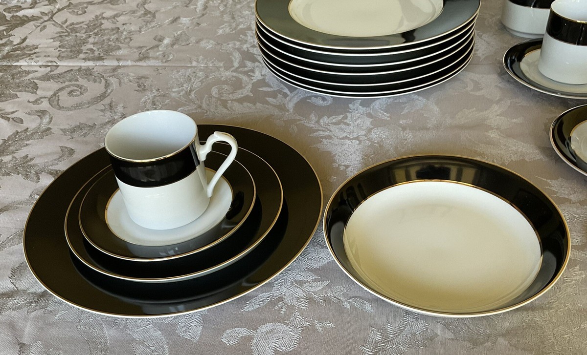 SANGO JAPAN - IMPERIAL COLL.-BLAK 564 Fine China - 5 Pieces- 8