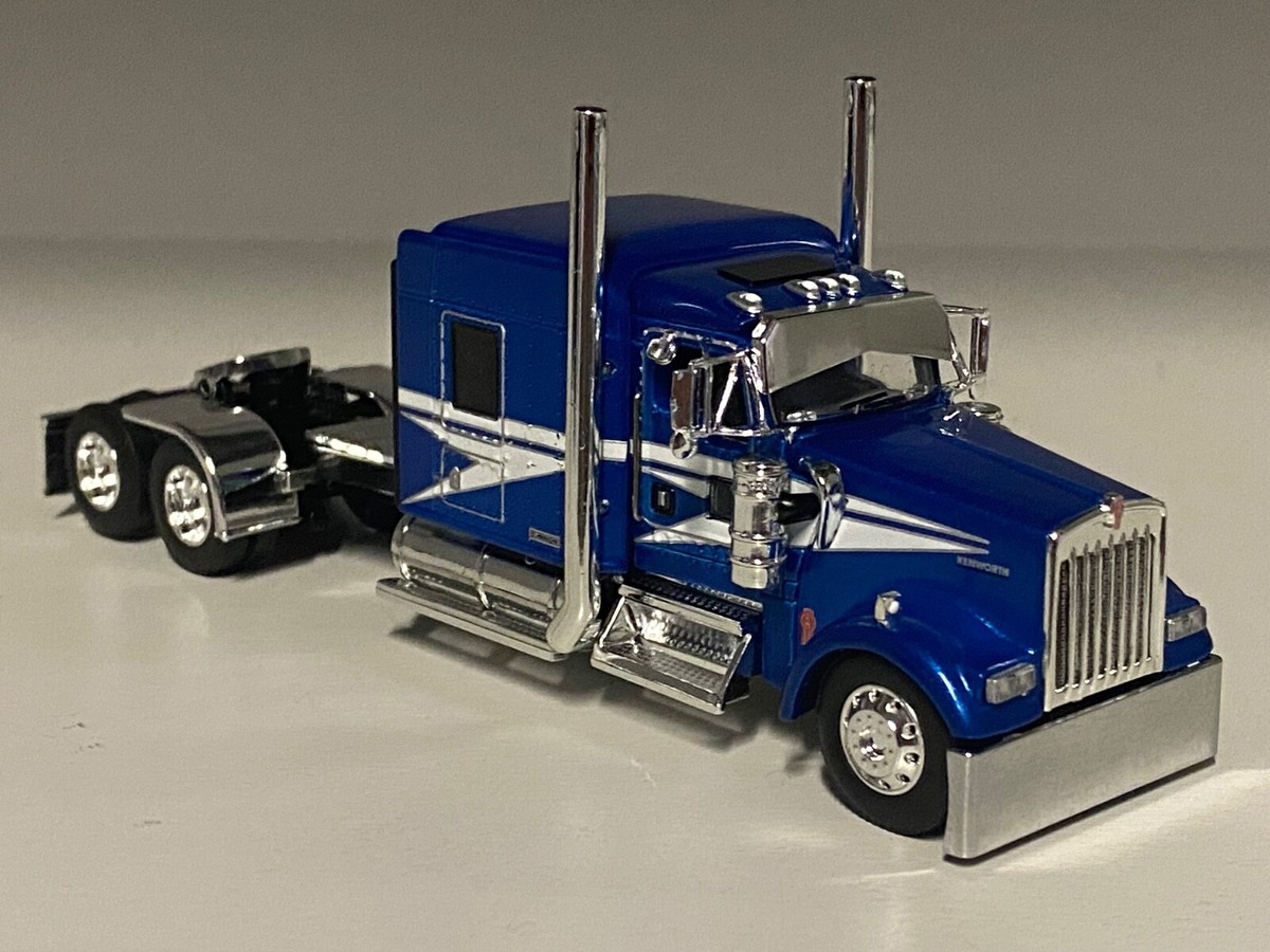 NEW DCP 1/64 BLUE & WHITE STRIPE KENWORTH W900L 72
