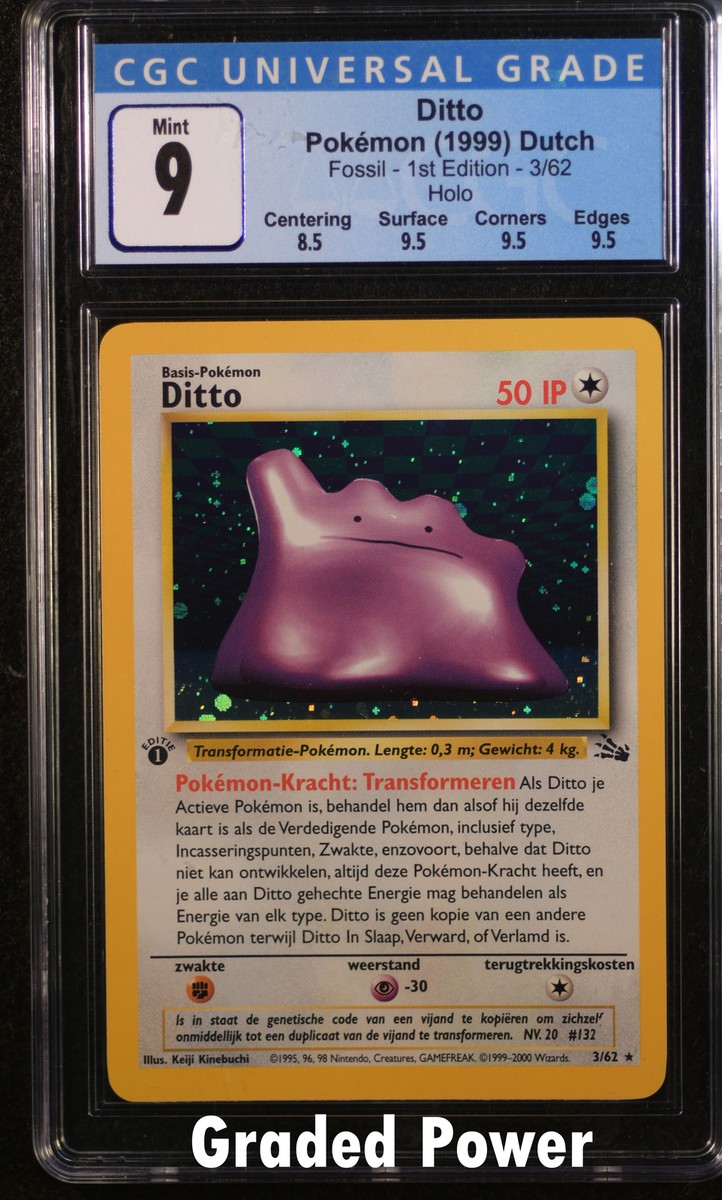 Fossil 1st Edition Dutch Ditto CGC 9 Holo (8039) 3/62 Pokemon | eBay