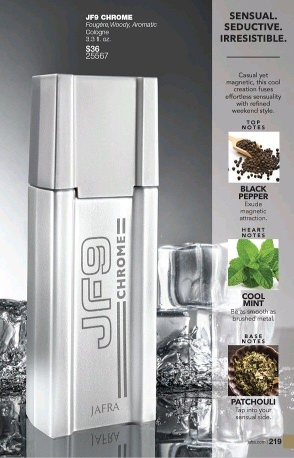 Jf9 Chrome Cologne For Men 100ml/3.3 fl.oz By Jafra New & Sealed
