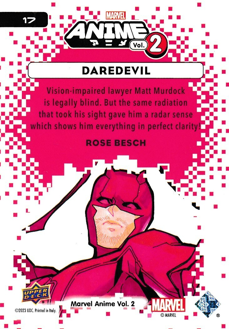 17 DAREDEVIL 2023 Upper Deck Marvel Anime Vol 2 ROSE BESCH | eBay