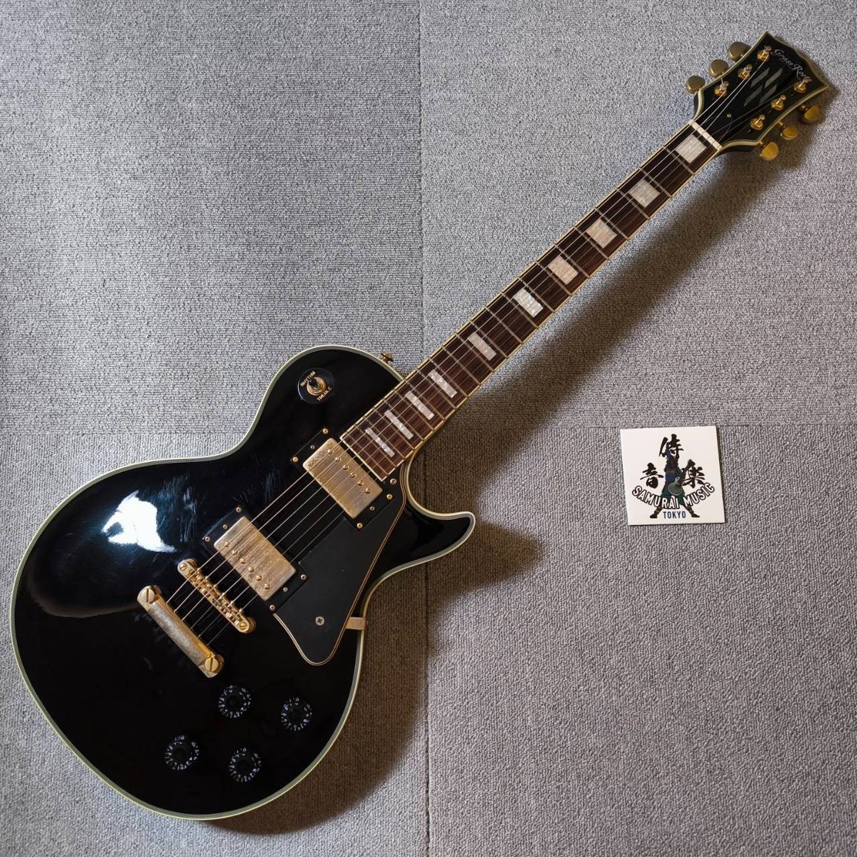 Grass Roots Les Paul Custom Model Black ESP Electric Guitar 3.86kg