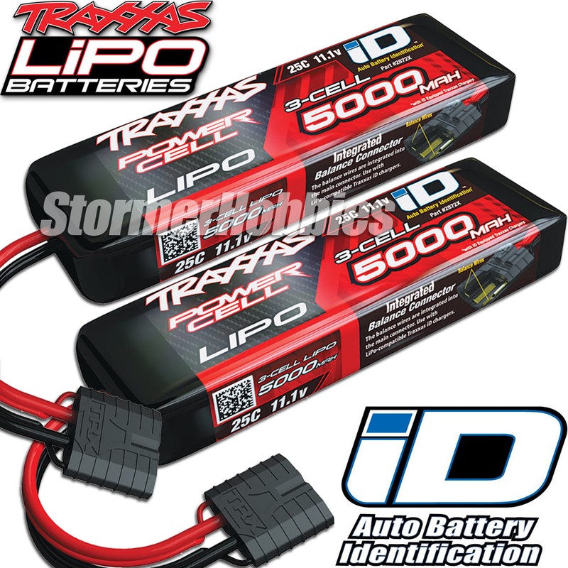 Traxxas 11.1V 5000mah 3S 25C LiPO Battery with ID Plug (2) 2872X