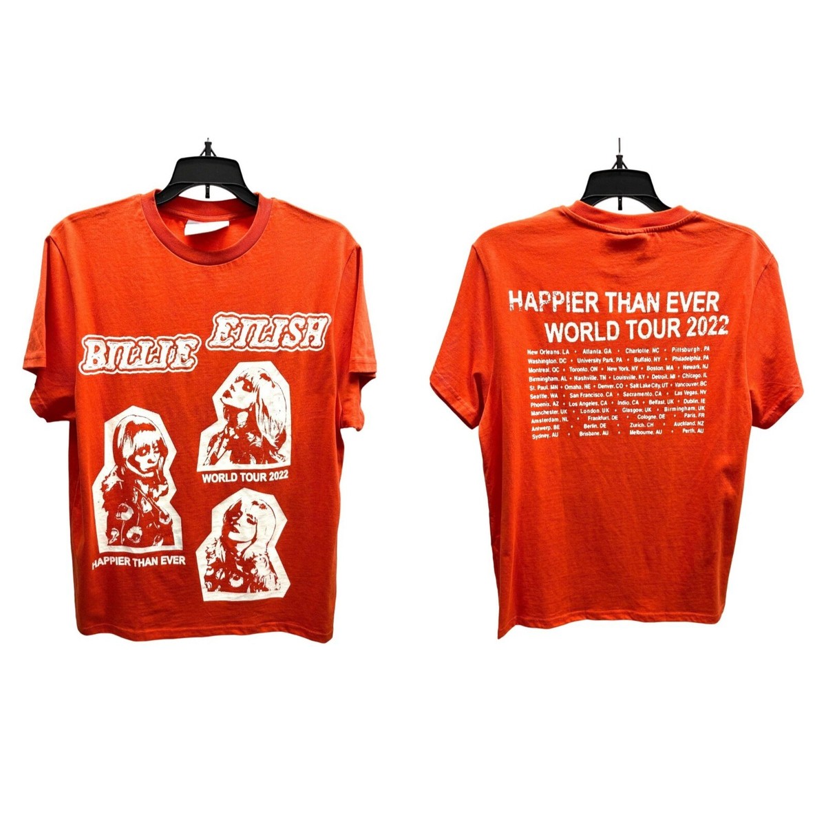 NEW Billie Eilish 2022 Happier Than Ever 2022 World Tour T-Shirt