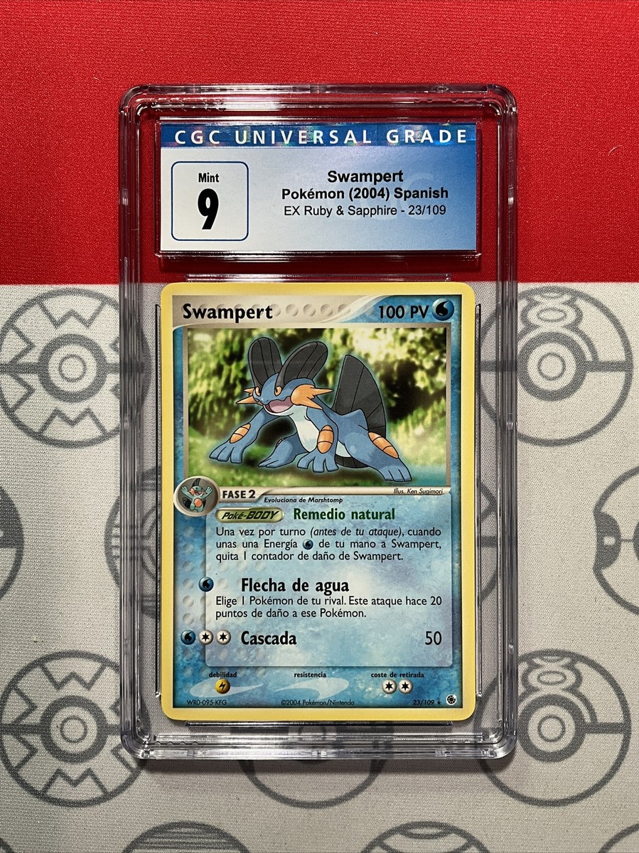 CGC 9 MINT SPANISH Swampert EX Ruby and Sapphire 23 Pokemon Card E