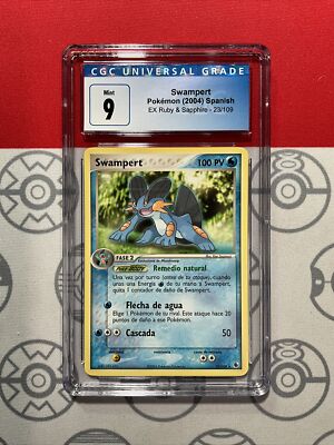 CGC 9 MINT SPANISH Swampert EX Ruby and Sapphire 23 Pokemon Card E