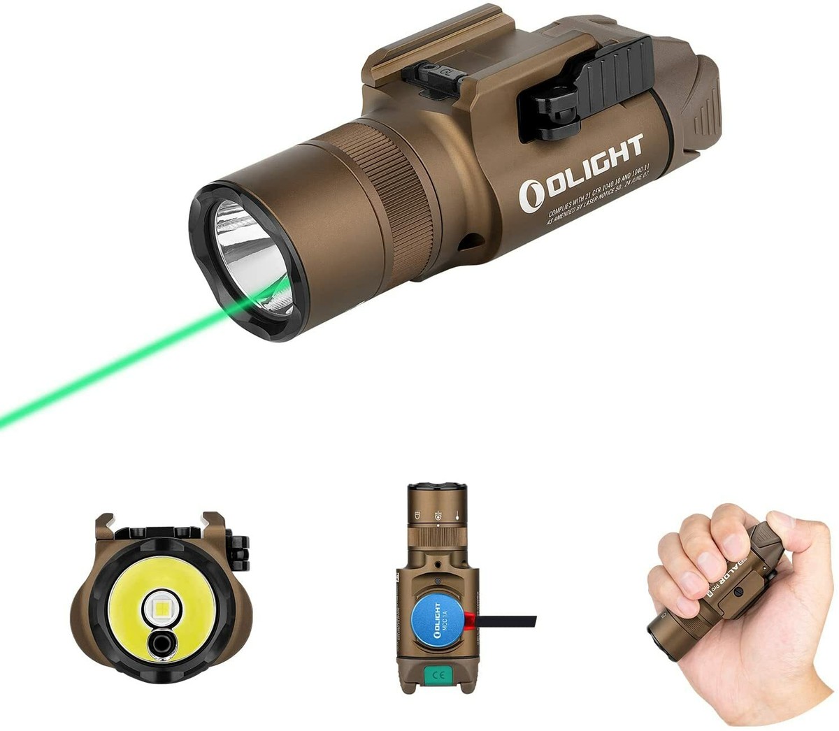 OLIGHT Baldr Pro R 1350 Lumen Green Laser Light Combo, Magnetic