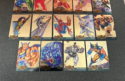 1995 Marvel Metal - Gold Blaster - Complete Set of 18 - Near Mint
