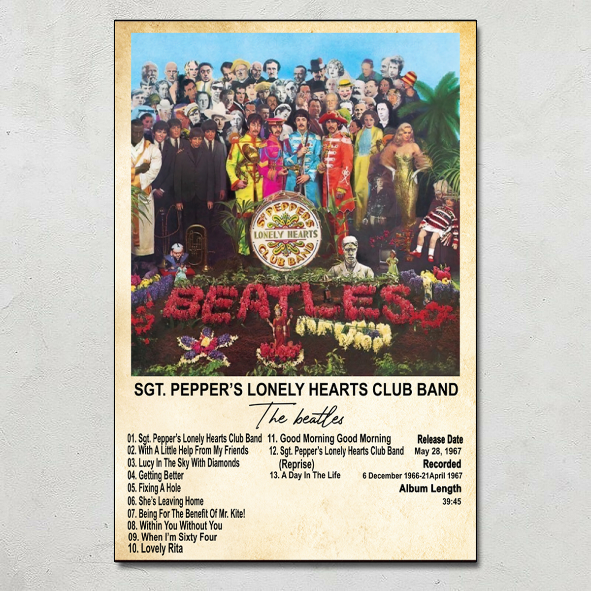 THE BEATLES SGT. Pepper's Lonely Hearts Club Band Music Poster No