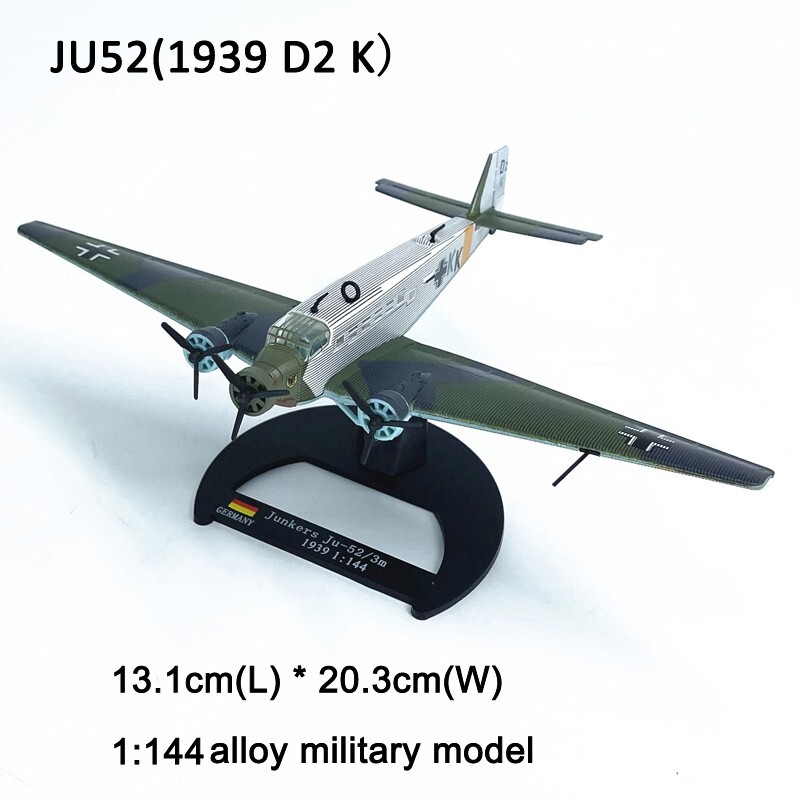 1:144 Alloy Diecast Military Model World War II Junkers Ju-52