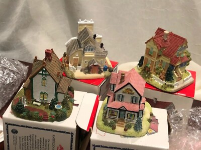 Vintage Lot Of 4 Liberty Falls Americana Miniature Village