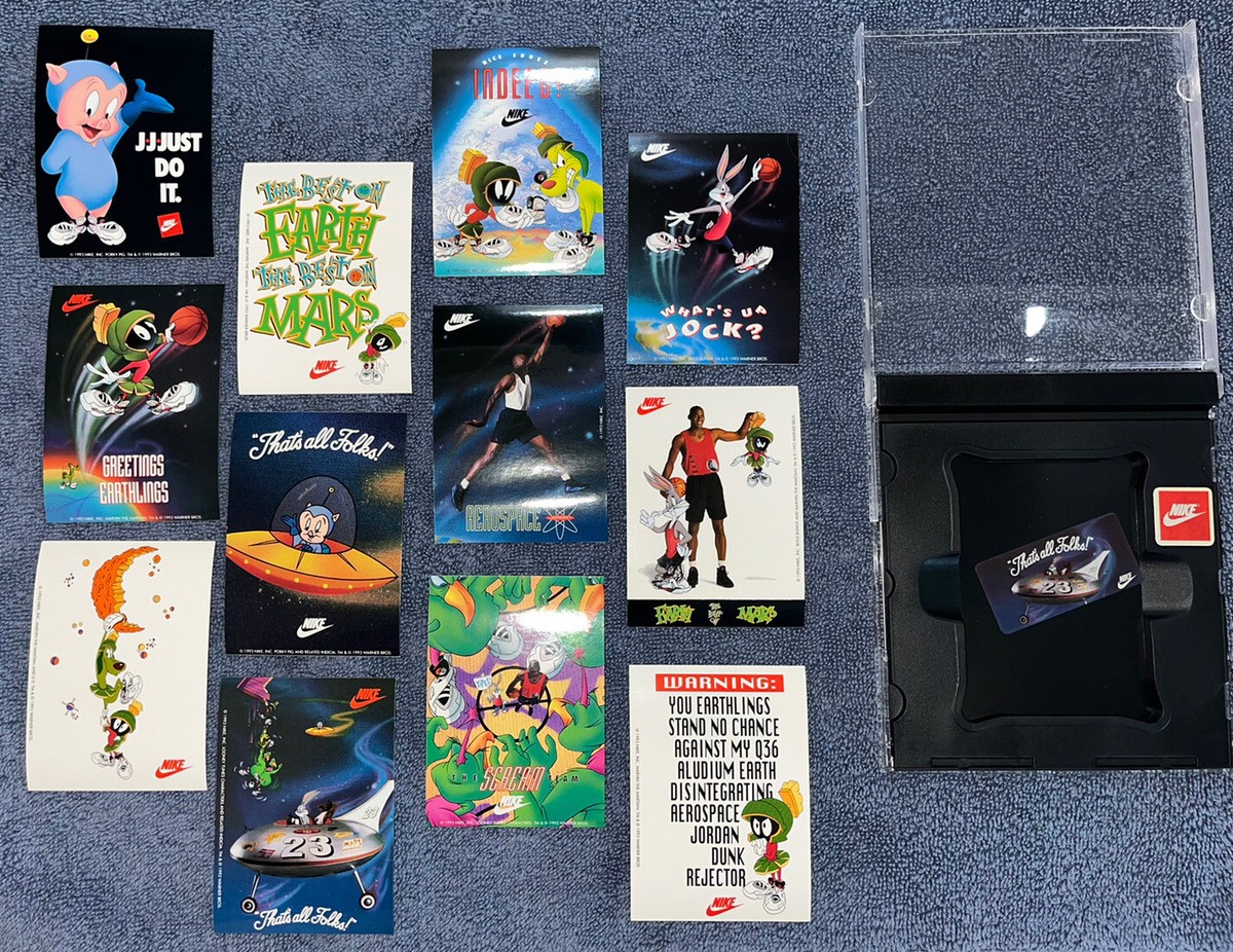 Michael Jordan 1993 Nike Space Jam 12 Sticker PROMO SET w/Case