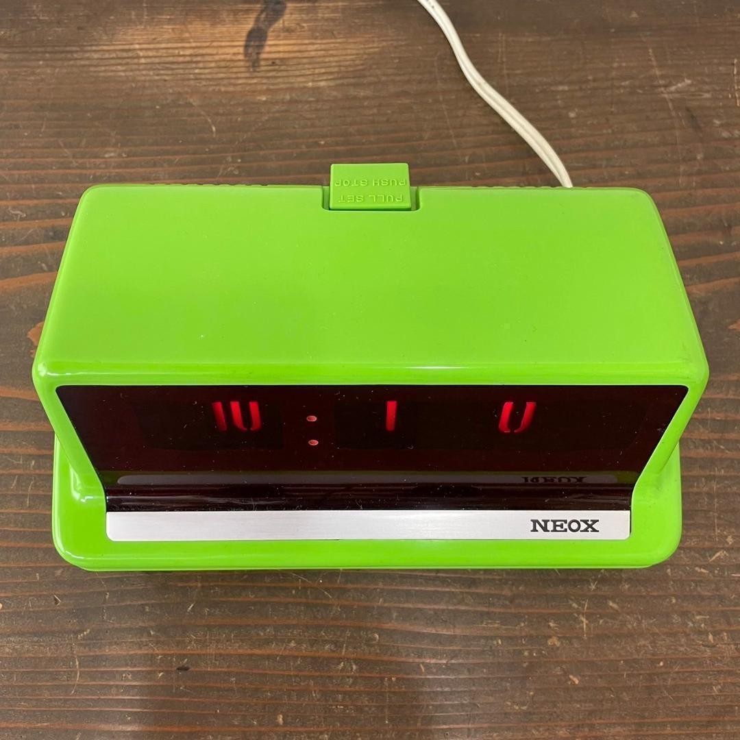 Vintage 1970s NEOX Digital Flip Clock Space Age Design Japan 60Hz