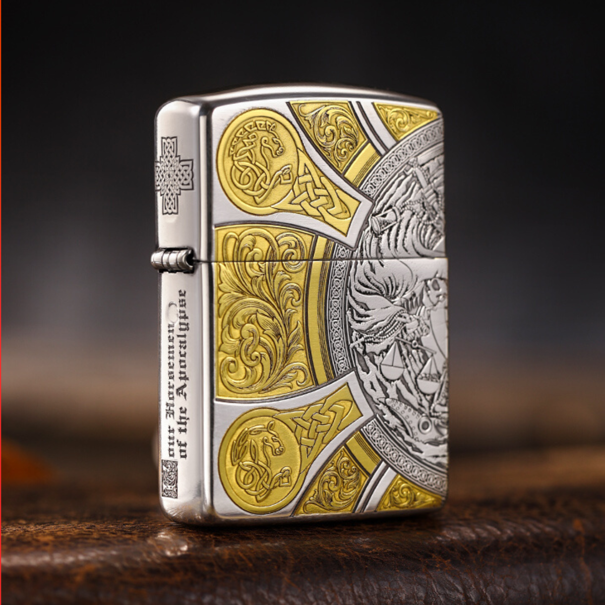 Zippo Armor Four Horsemen of the Apocalypse Lighter – 4 Engraved