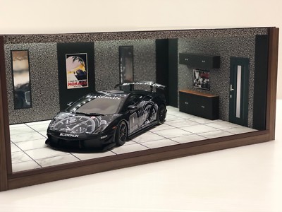 1/18 1:18 SCALE DIORAMA GARAGE DISPLAY ACRYLIC CASE W/ LED LIGHT