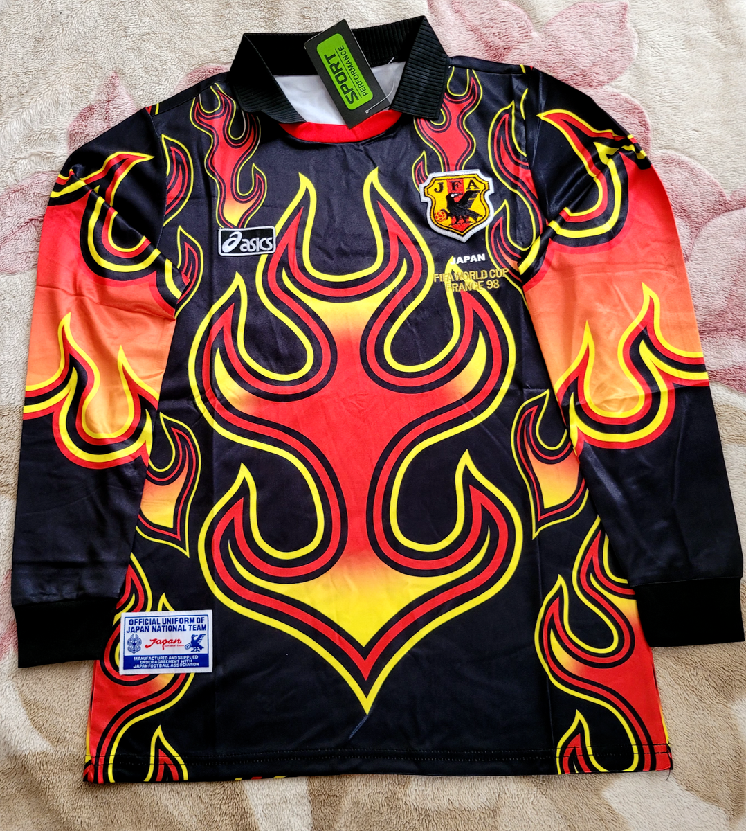 Japan Soccer Jersey Retro Fire Edition Long Sleeve S,M,L,XL,XXL | eBay