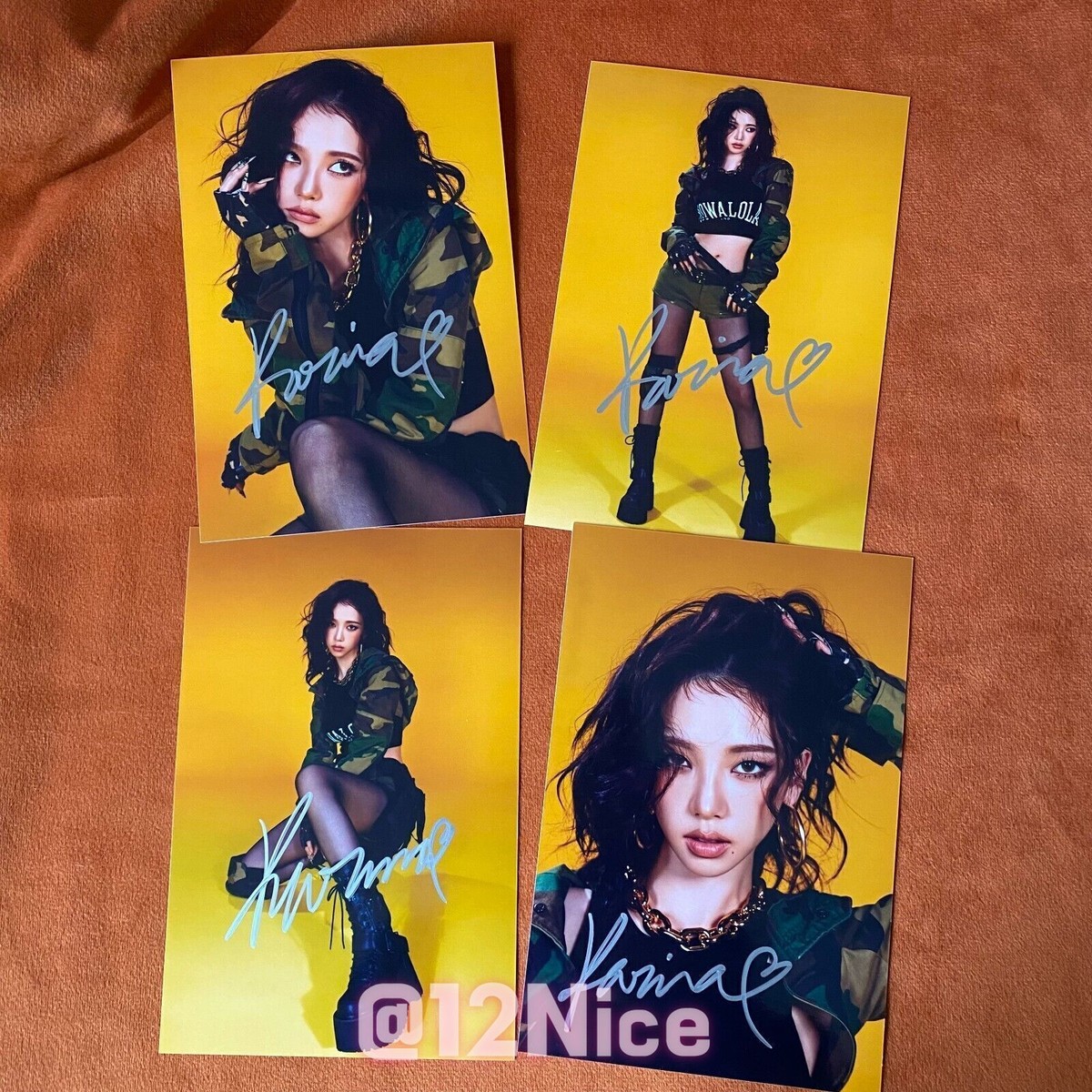 aespa KARINA Autographed Signed Photo Whiplash K-POP PhotoCard