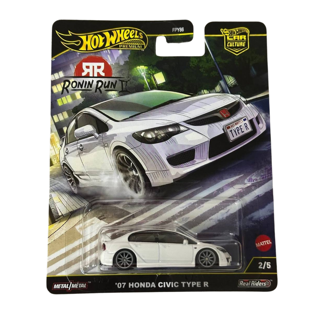Hot Wheels 2025 Ronin Run Honda Civic Type R White (Ready Stock