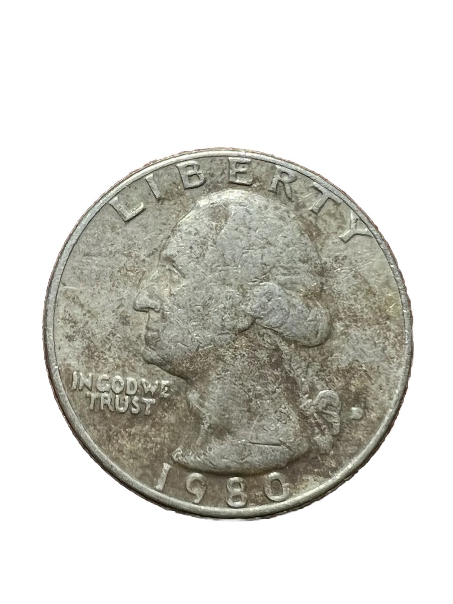 1980 D Washington Quarter ERROR COIN Filled in 