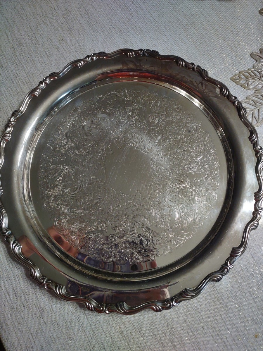 Oneida Georgian Scroll Silverplate Platter 12