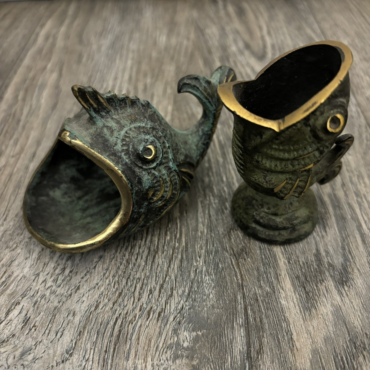 Brass Fish Ashtray by Walter Bosse Lot Of 2 | eBay