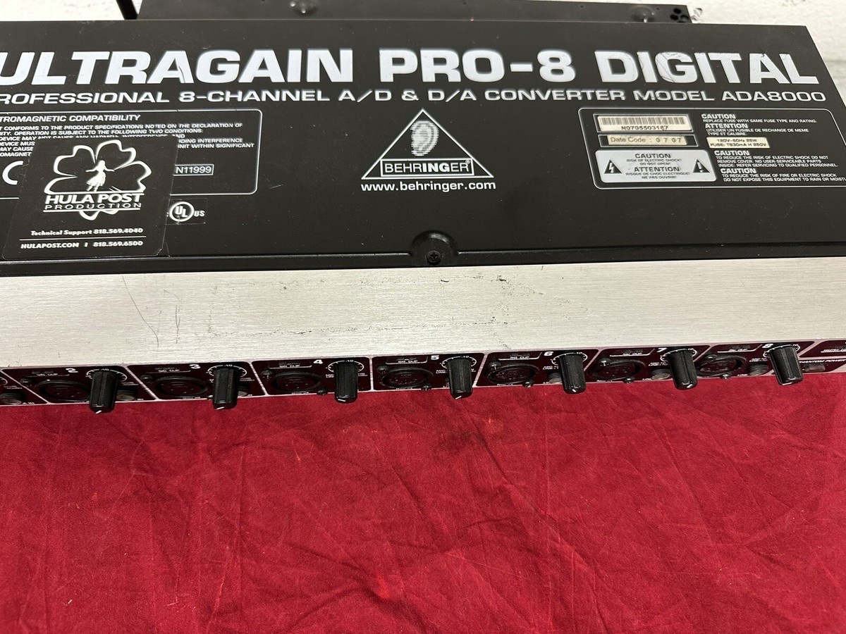 Behringer ADA8000 Ultragain Pro-8 Digital Mic/Line Preamp A/D & D
