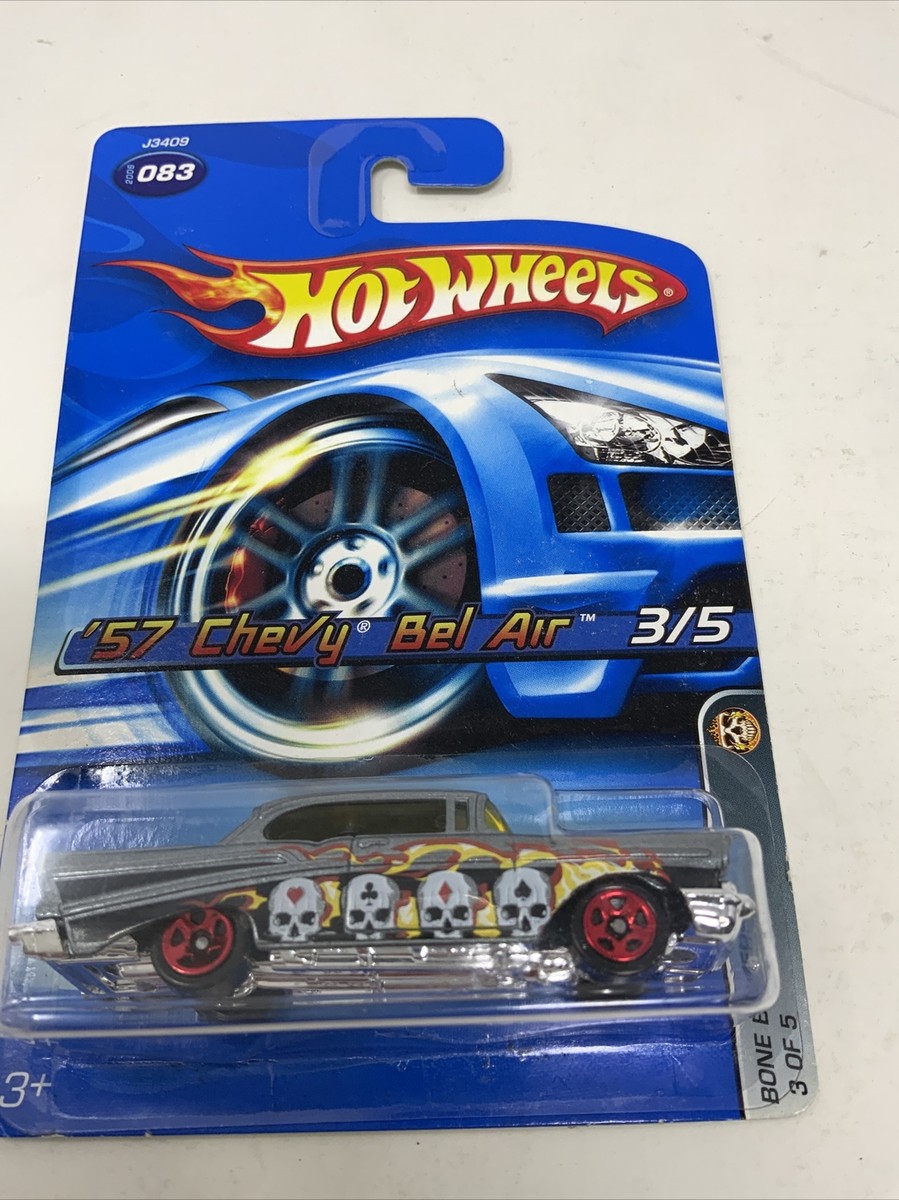 2006 Hotwheels '57 Chevy Bel Air Bone Blazers 3/5 Card # 083 With