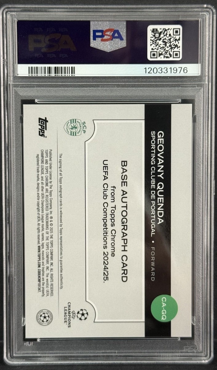 2024-25 Topps Chrome UCC Sporting RC Geovany Quenda Auto Aqua /199