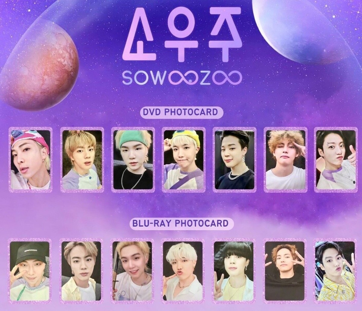 BTS SOWOOZOO Blu-ray DVD Official Photocard RM JIN SUGA J-HOPE