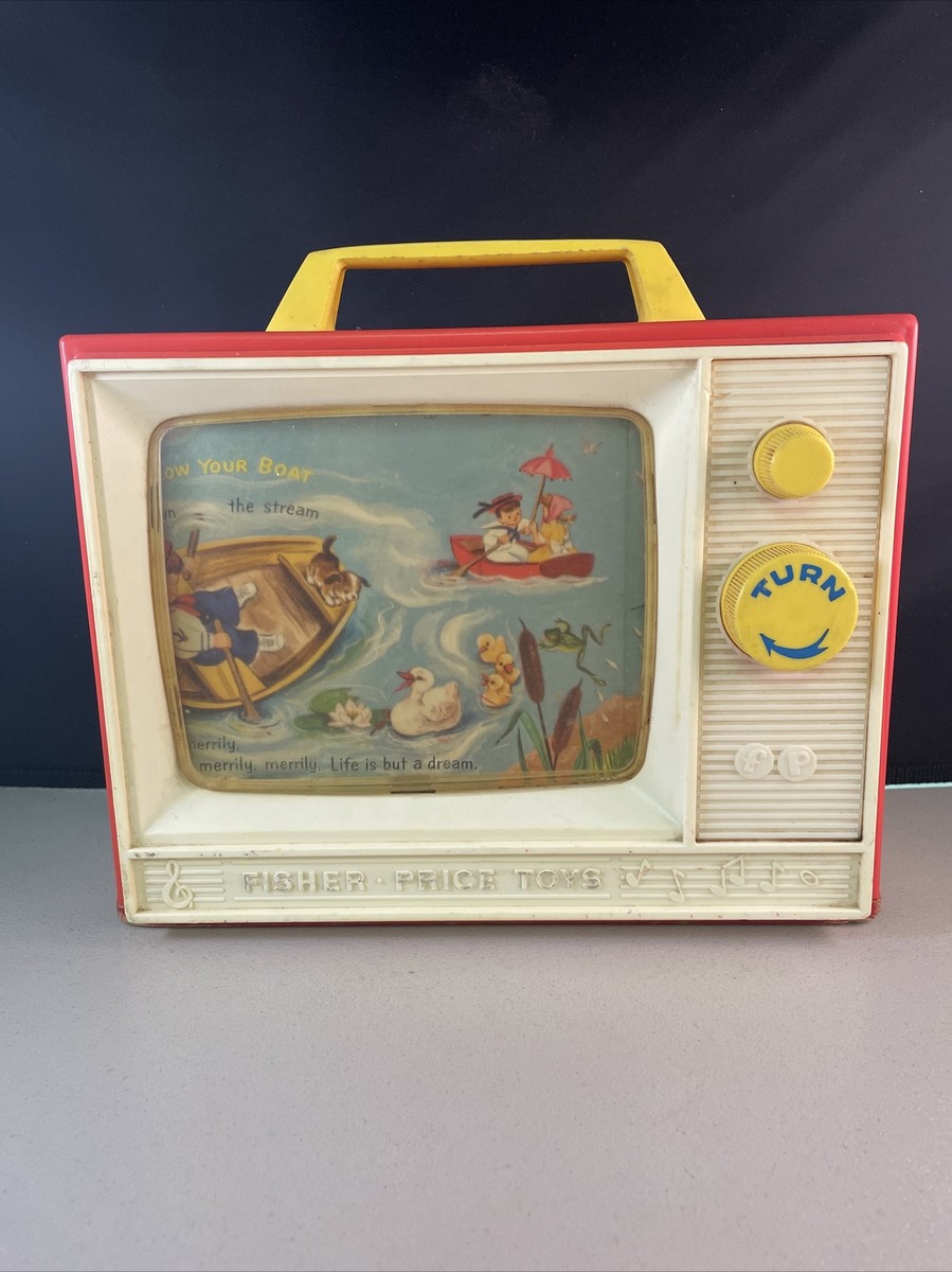 Vintage Fisher Price Toys 1966 Two Tune Giant Screen Music Box TV