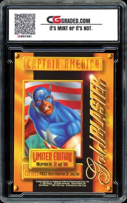 1995 Marvel Metal #2 ~ GOLD BLASTER ~ Captain America ~ GRADED CG
