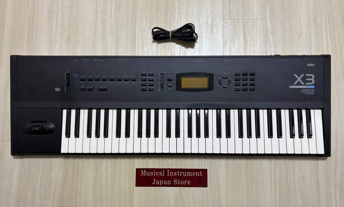 Korg X3 61-Key Keyboard Synthesizer Music Workstation with Power