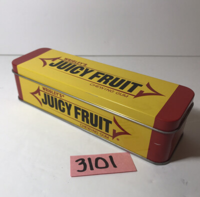 Tin Box Wrigley's Juicy Fruit Gum Hinged 2005 Size 6. 5” x 2.25” x