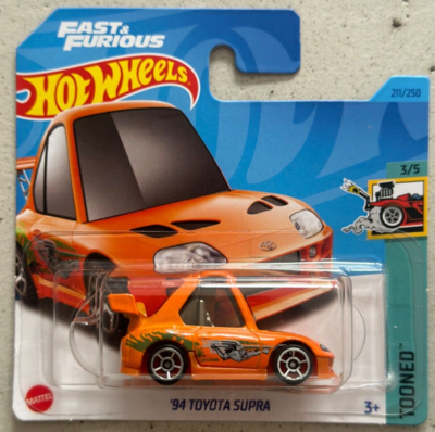 2023 Hot Wheels Fast & Furious 94 TOYOTA SUPRA Tooned Short Card